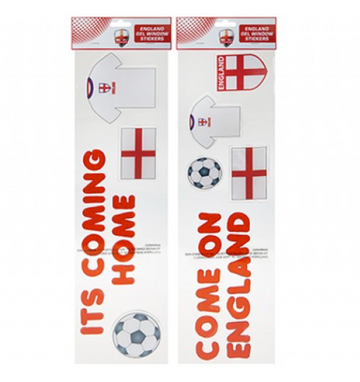 Generise 15 X 55CM ENGLAND GEL WINDOW STICKERS - 2 PACK- "COME ON ENGLAND" & "ITS COMING HOME"
