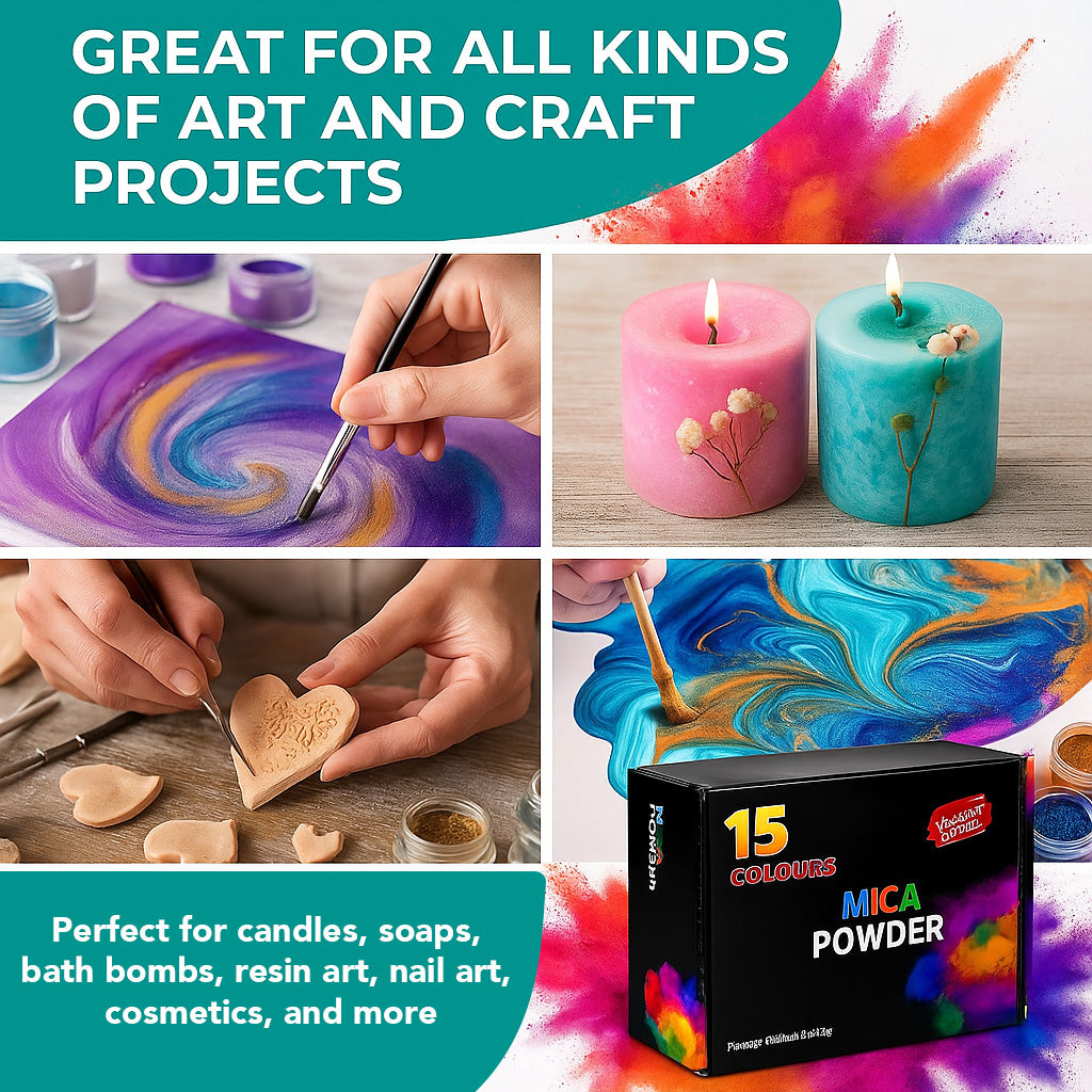 Generise Mica Powder Set – 15 Colours – 10g Sachets