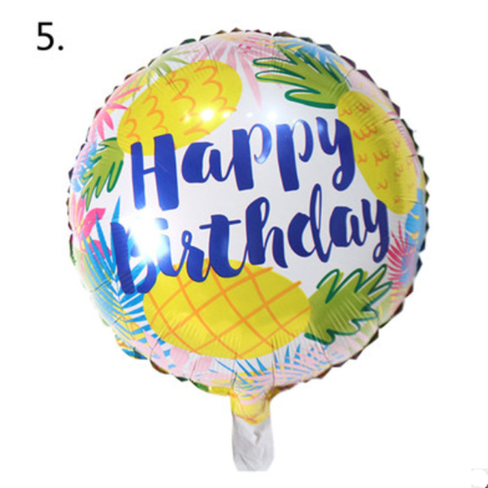 Generise Large 18" Inch Helium & Self Inflating Happy Birthday Foil Party Balloons with String and Straw