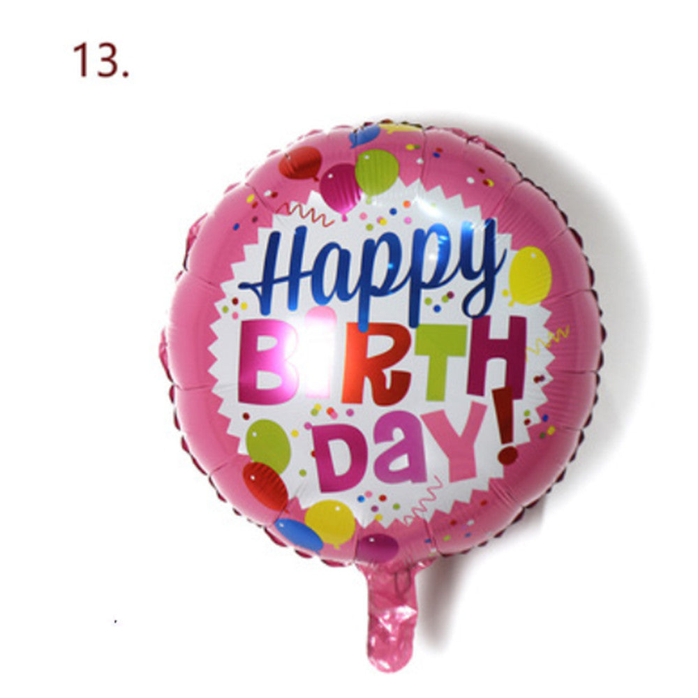 Generise Large 18" Inch Helium & Self Inflating Happy Birthday Foil Party Balloons with String and Straw