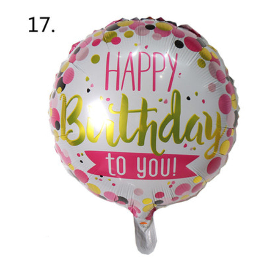 Generise Large 18" Inch Helium & Self Inflating Happy Birthday Foil Party Balloons with String and Straw