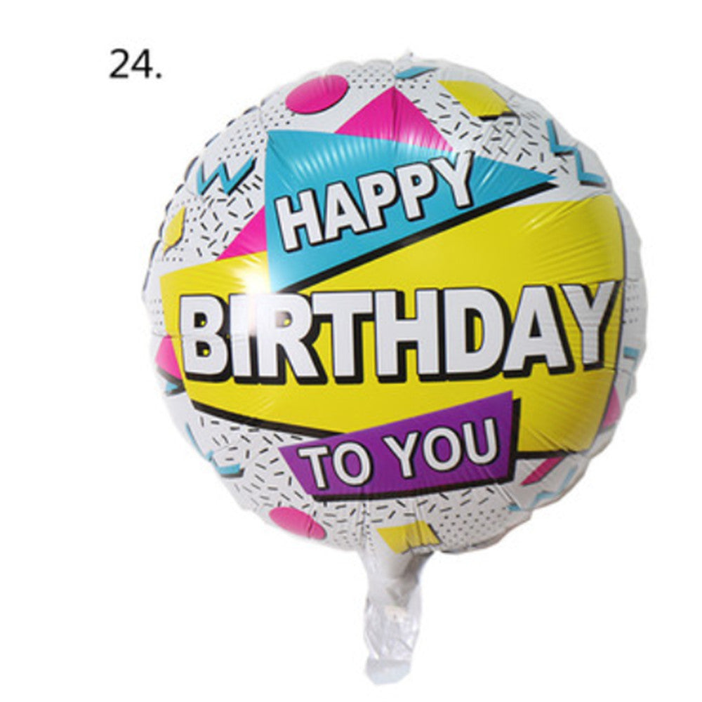 Generise Large 18" Inch Helium & Self Inflating Happy Birthday Foil Party Balloons with String and Straw