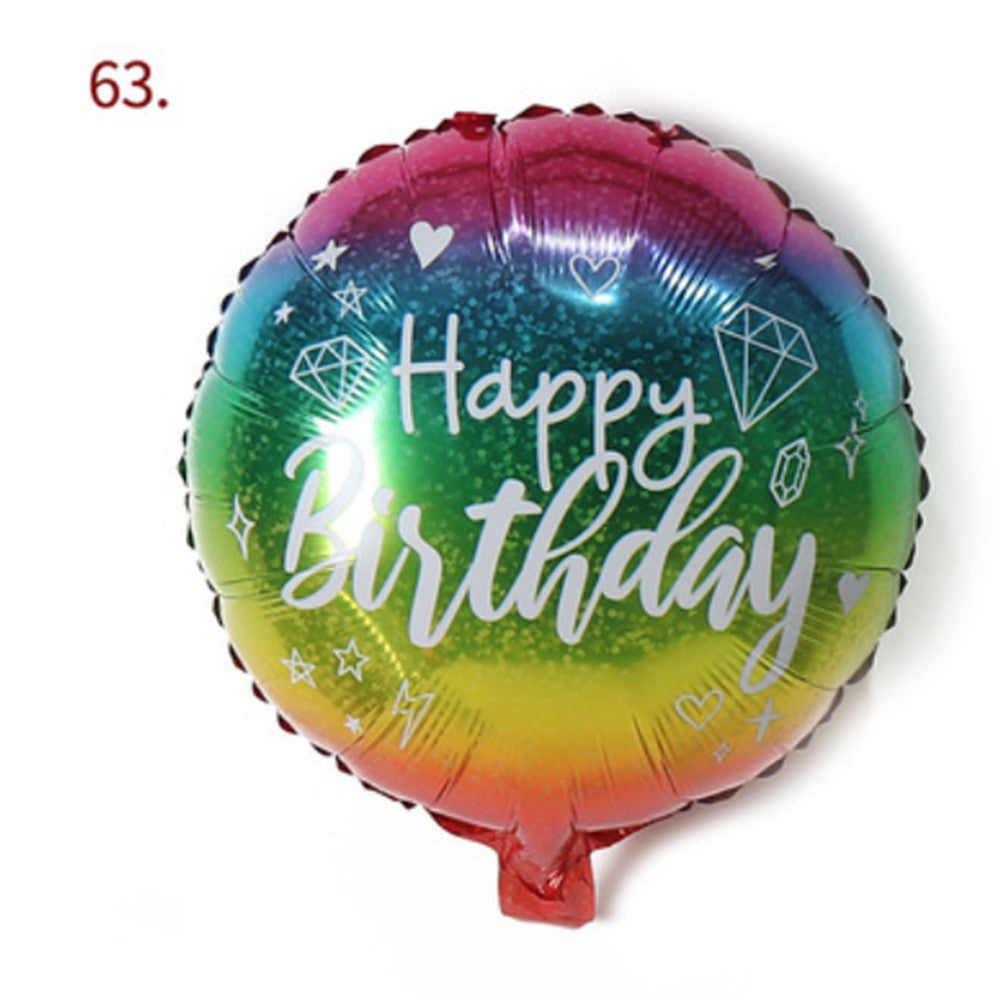 Generise Large 18" Inch Helium & Self Inflating Happy Birthday Foil Party Balloons with String and Straw
