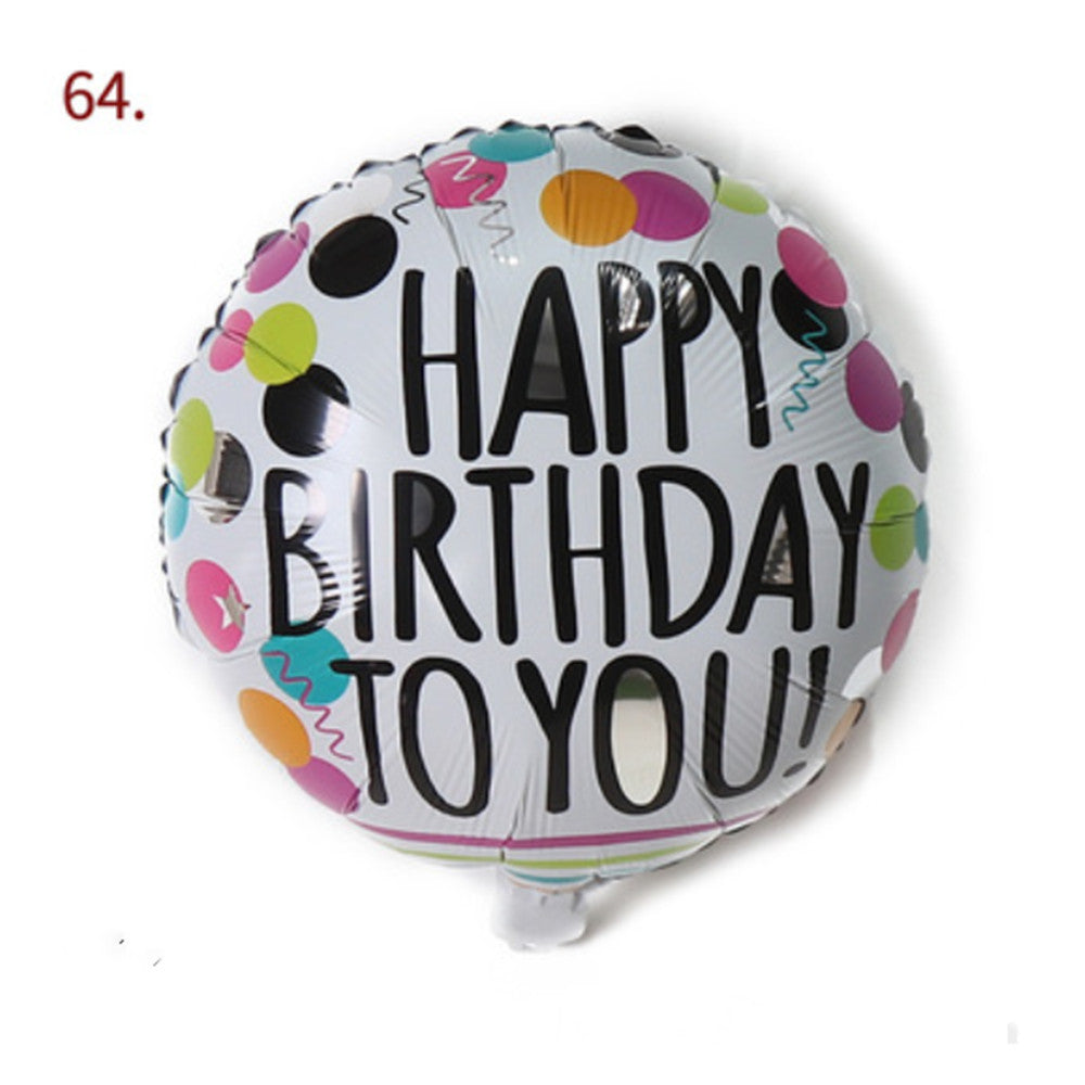 Generise Large 18" Inch Helium & Self Inflating Happy Birthday Foil Party Balloons with String and Straw