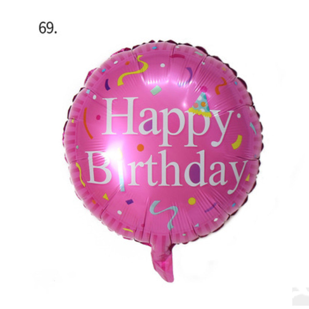 Generise Large 18" Inch Helium & Self Inflating Happy Birthday Foil Party Balloons with String and Straw