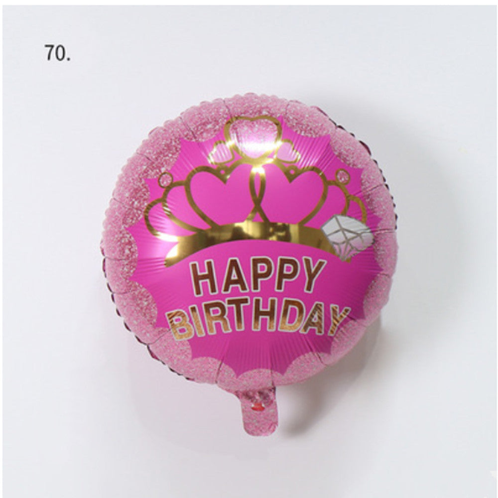 Generise Large 18" Inch Helium & Self Inflating Happy Birthday Foil Party Balloons with String and Straw
