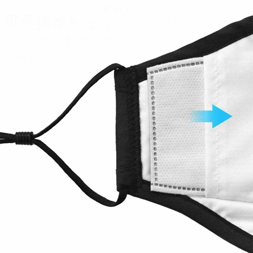 Generise Reusable Adjustable Face Mask with Filter Pocket - Black with White Ear Straps