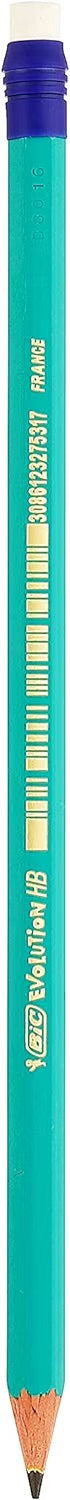 BIC Evolution Original, Erasable HB Graphite Pencils with Eraser - Pack of 8