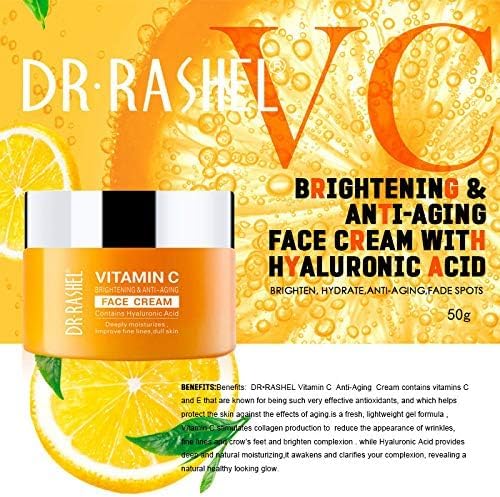 Dr Rashel Vitamin C Brightening & Anti Aging Face Cream with Hyaluronic Acid - 50g Tub