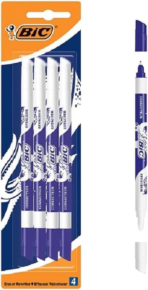 BIC Ink Eater Permanent Eraser Pens - Blister Pack of 4 (303553)