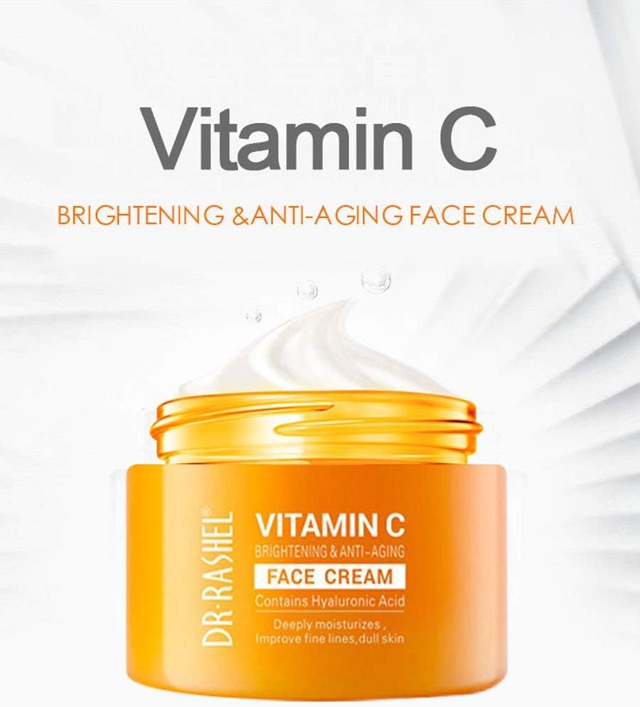 Dr Rashel Vitamin C Brightening & Anti Aging Face Cream with Hyaluronic Acid - 50g Tub