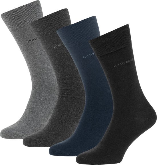 Hugo Boss Gift Set Gift Box 4 Pairs Mens Socks - UK 6-11, US 7-13, EU 40-46