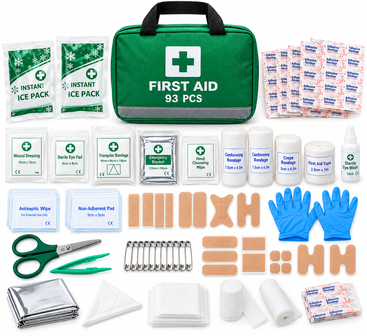 Generise 93pc First Aid Kit - Green
