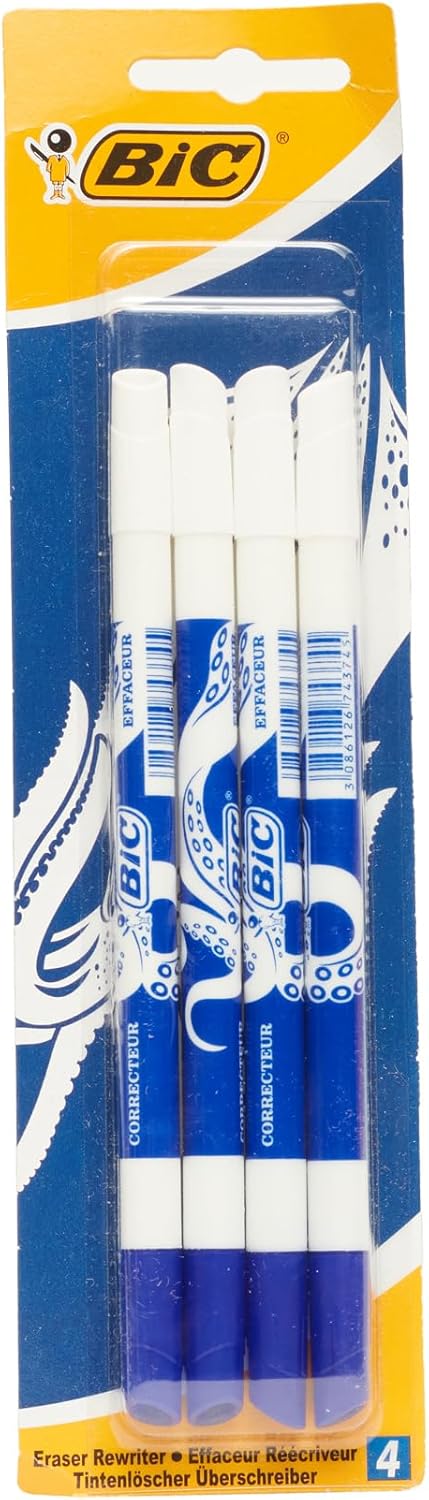 BIC Ink Eater Permanent Eraser Pens - Blister Pack of 4 (303553)