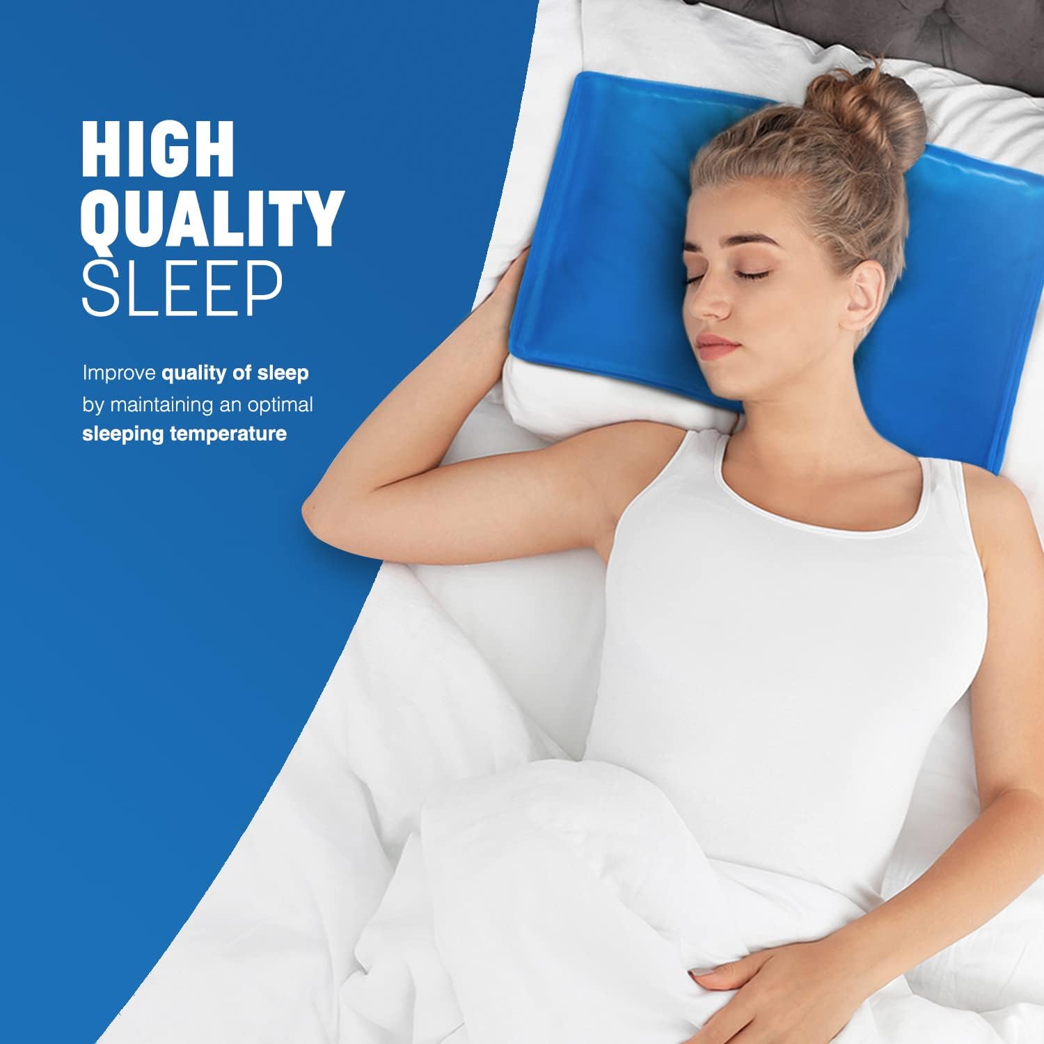 Generise Cooling Gel Pillow - 50cm x 40cm- Blue