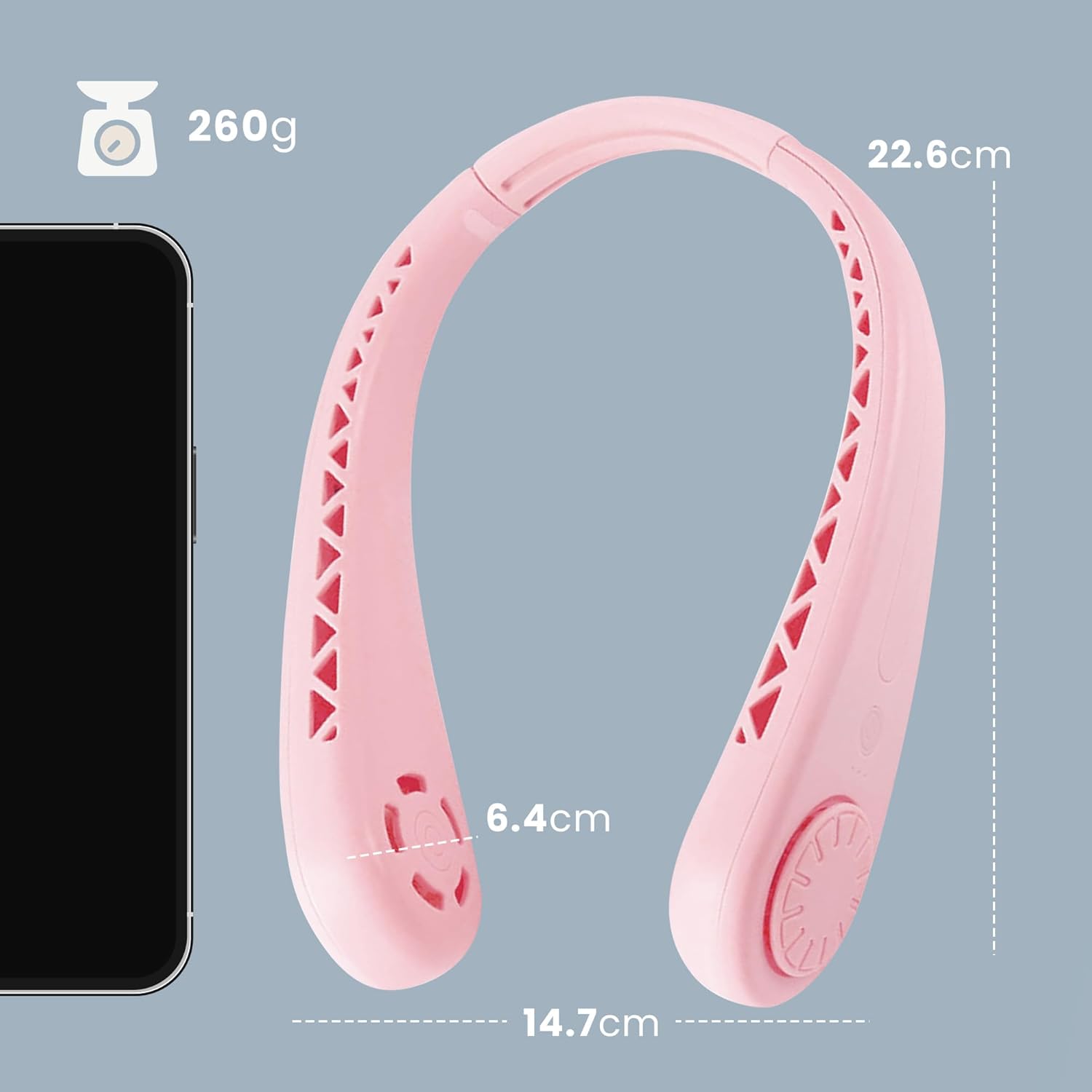 Generise Bladeless Neck Fans - 3 Speed, Foldable - 3 Colours