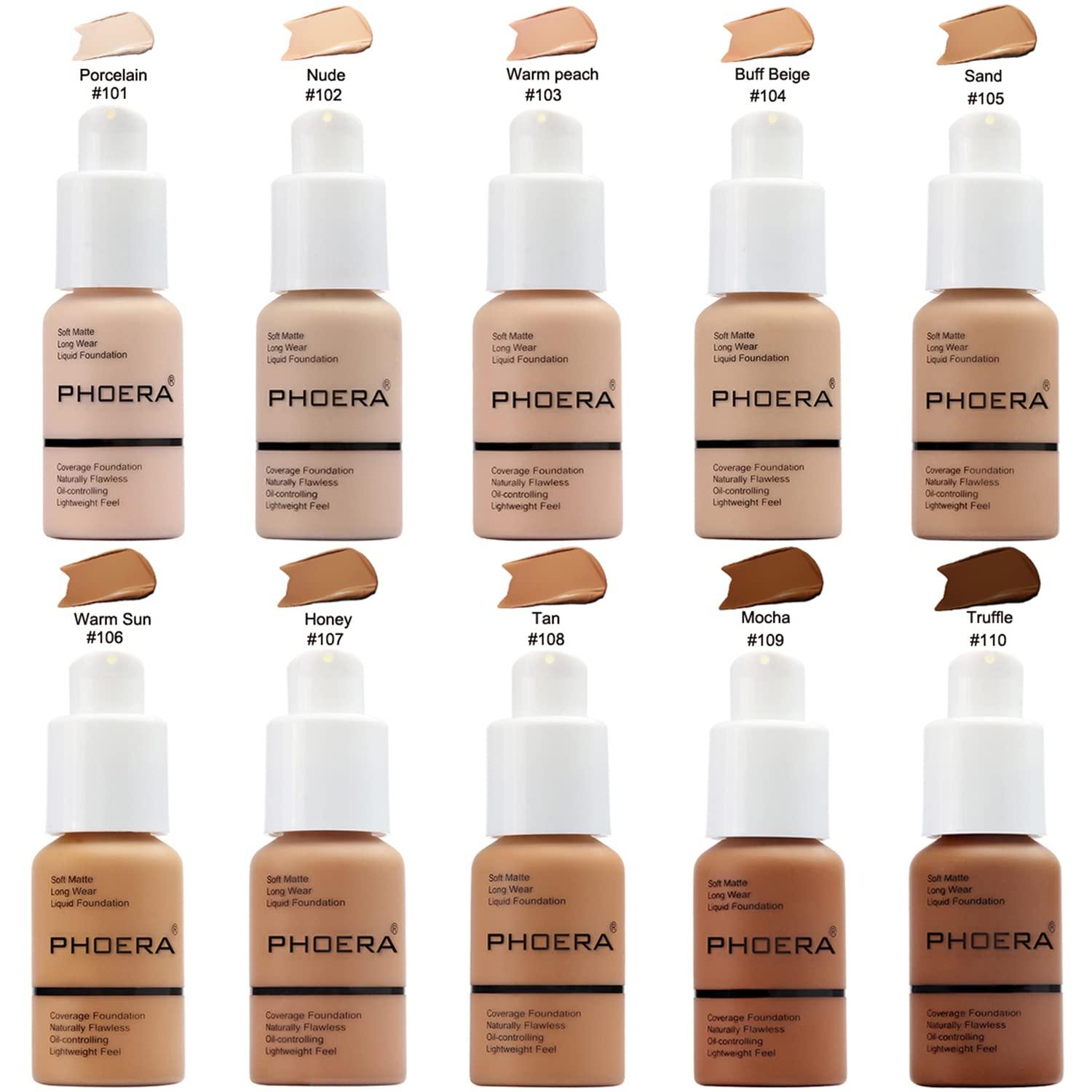 Phoera Flawless Matte Liquid Foundation (10 Shades Available - Select in Dropdown)