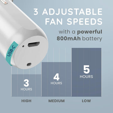 CUQOO Mini Handheld Fan – 800mAh, 3 Speeds & Portable!