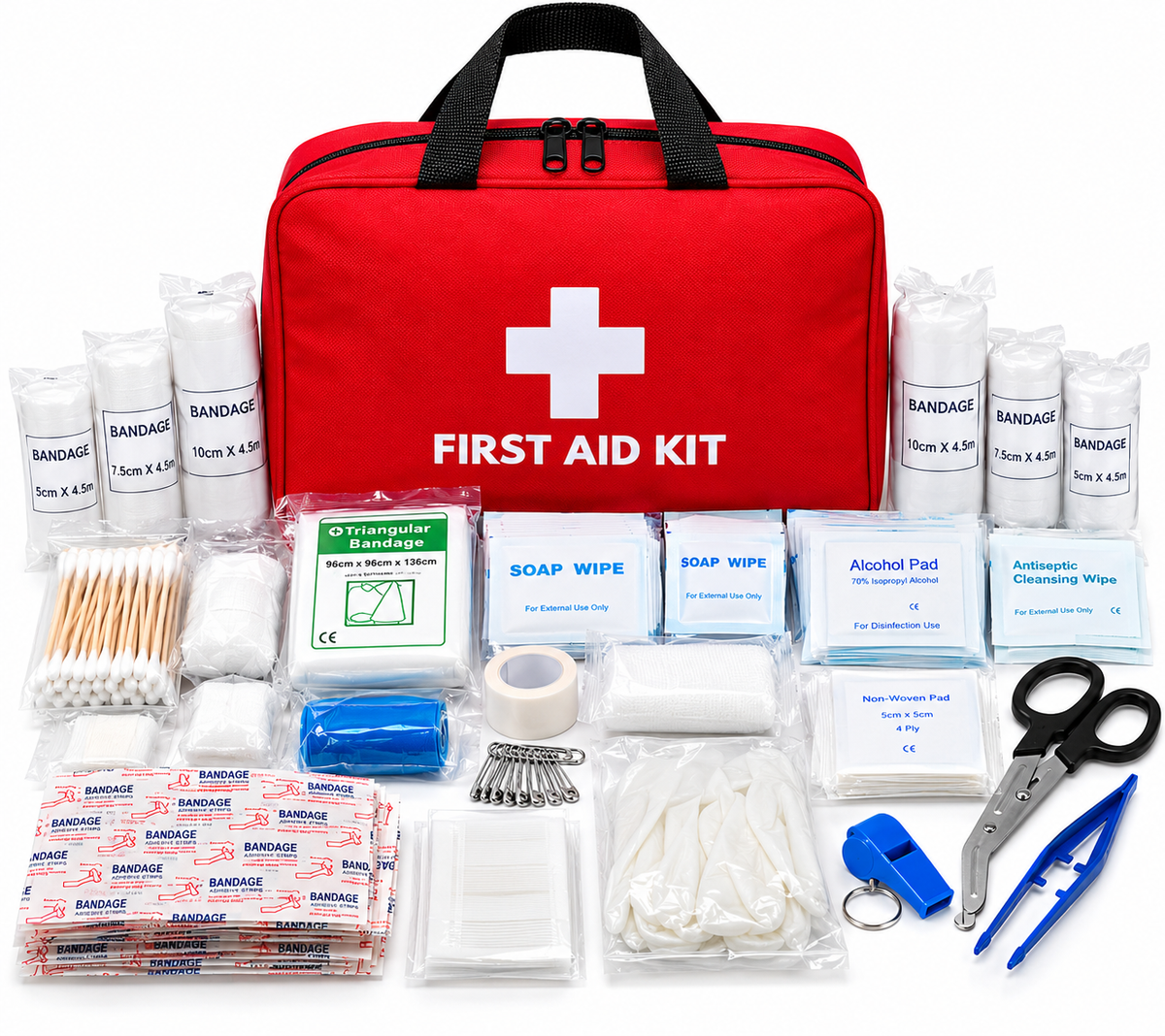 Generise 208pc First Aid Kit - Red
