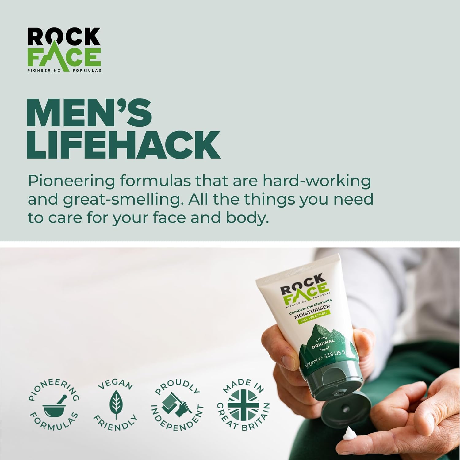 Rock Face All Weather Moisturiser 100ml – Citrus Fresh, Non-Greasy
