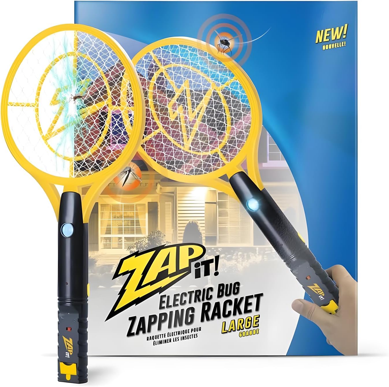 Zap It! Electric Bug Zapping Racket - Large (8.3 INCH DIAMETER: 19 INCH LENGTH)