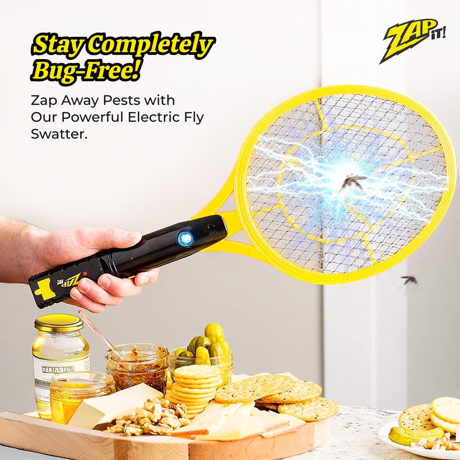 Zap It! Electric Bug Zapping Racket - Large (8.3 INCH DIAMETER: 19 INCH LENGTH)