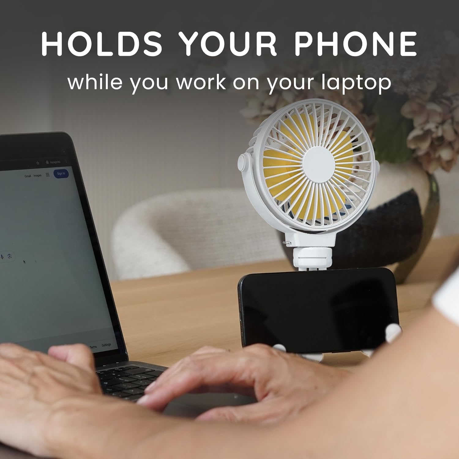 CUQOO Mini Portable Octopus Desk Fan – 4000mAh, White, 3 Speeds
