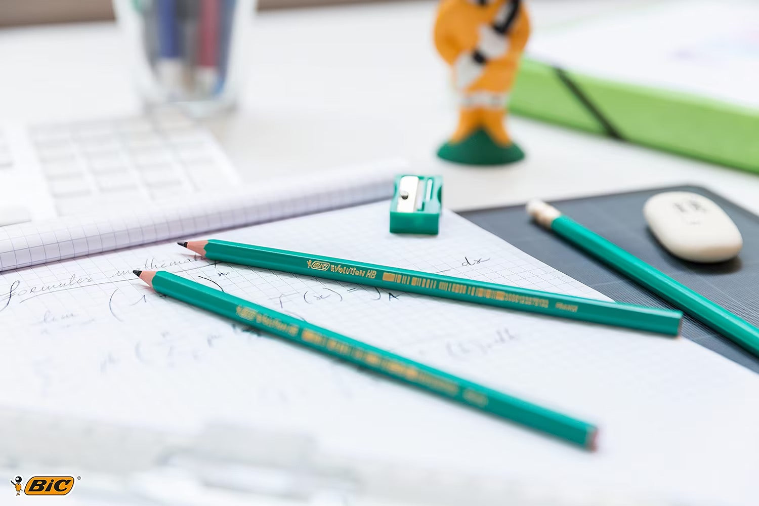 BIC Evolution Original, Erasable HB Graphite Pencils with Eraser - Pack of 8