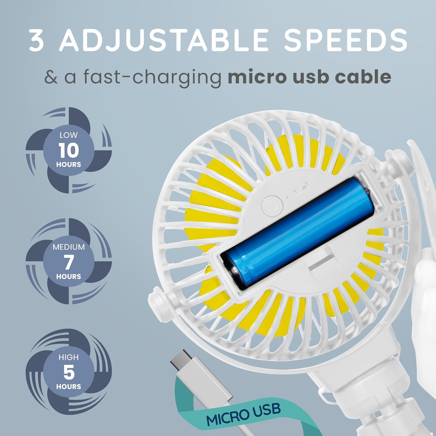 CUQOO Mini Portable Octopus Desk Fan – 4000mAh, White, 3 Speeds