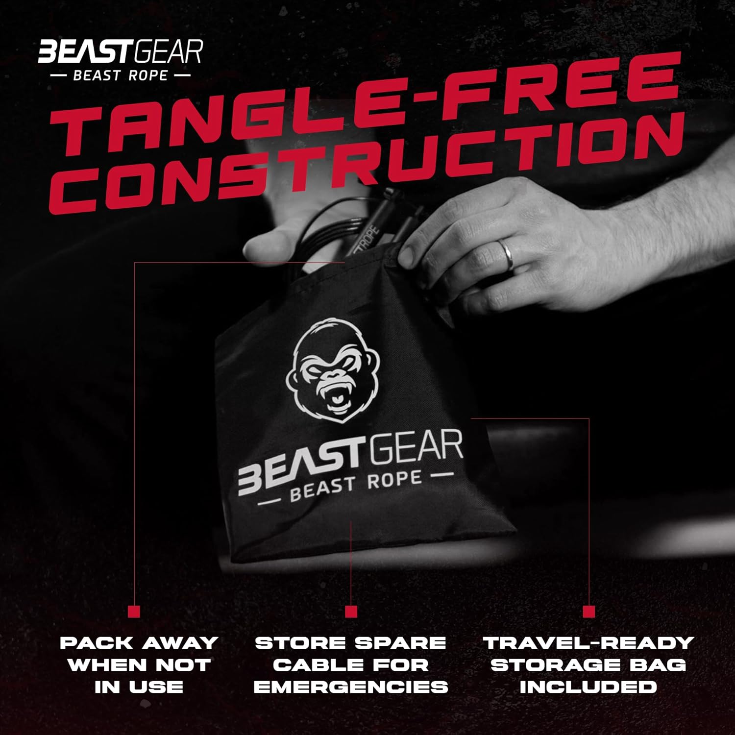 Beast Gear Adult Adjustable Steel Speed Jump Skipping Rope