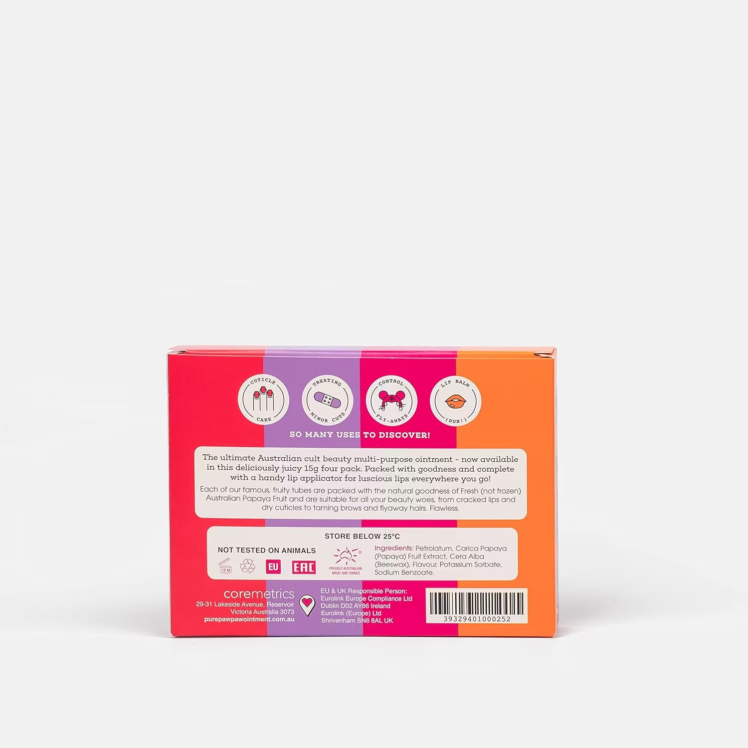 Pure Paw Paw Ointment 4pc (15g Mango, 15g Blackcurrant, 15g Cherry & 15g Strawberry)