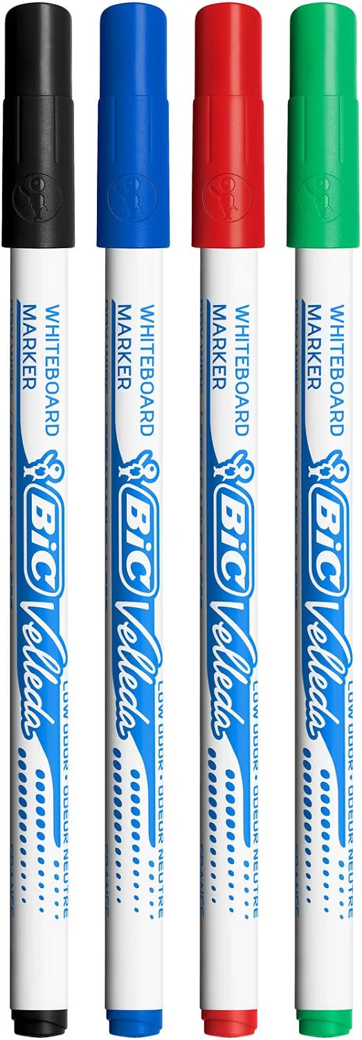 BIC Velleda 1721 Whiteboard Pens - Assorted Colours, Pack of 4+1