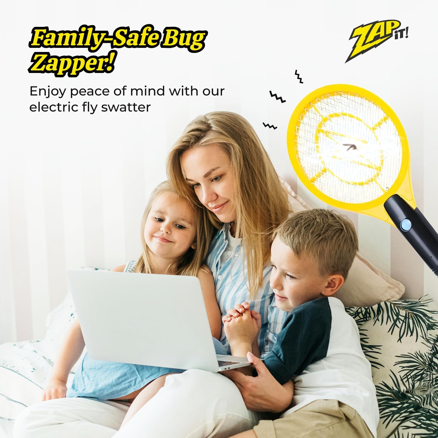 Zap It! Electric Bug Zapping Racket - Large (8.3 INCH DIAMETER: 19 INCH LENGTH)