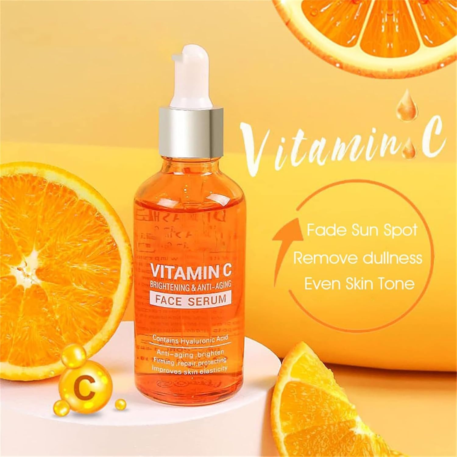Dr Rashel Vitamin C Serum Brightening & Anti Ageing Facial Serum with Hyaluronic Acid for Face Lines & Wrinkles 50ml