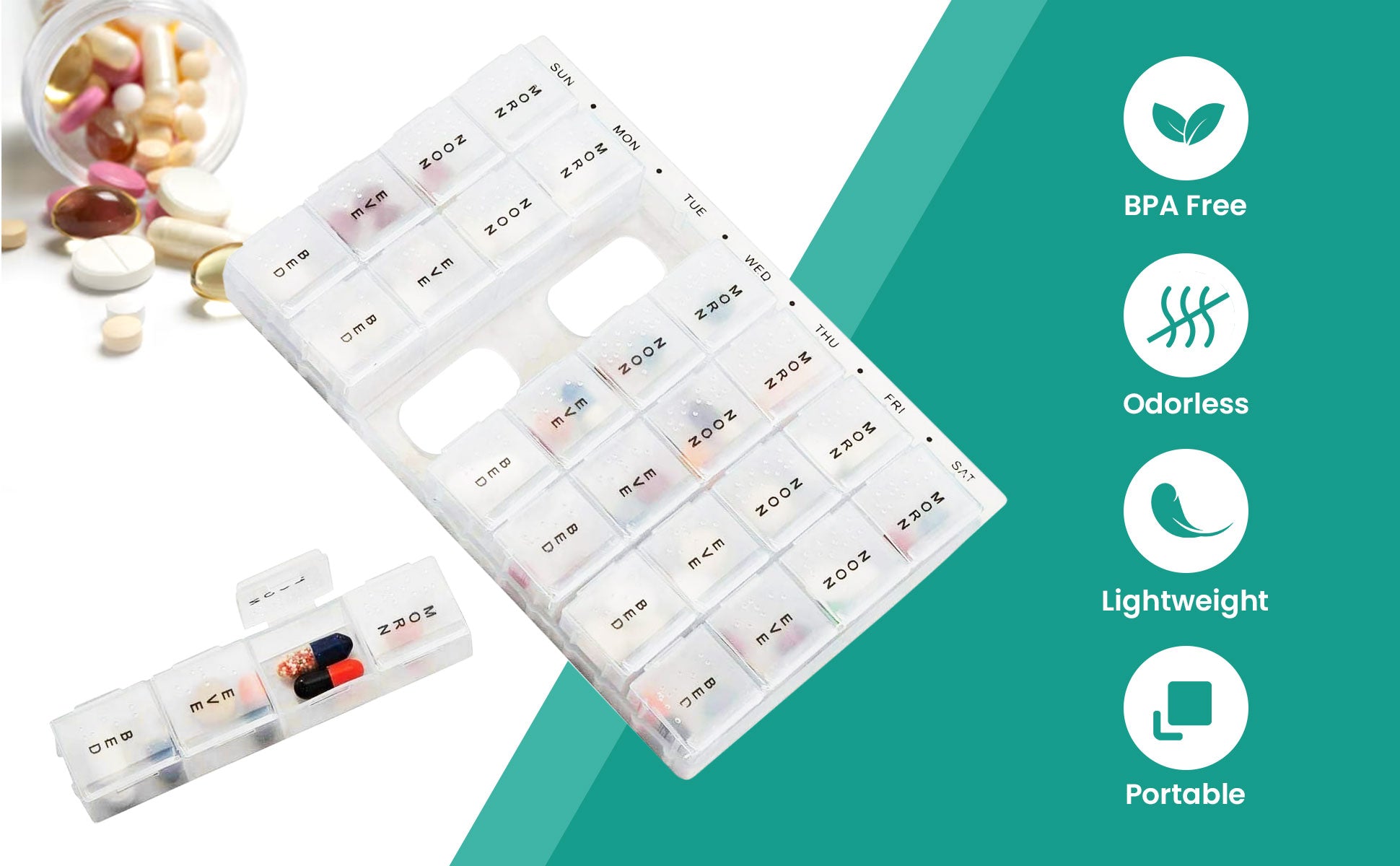 7 Day Pill Box & Supplement Organiser