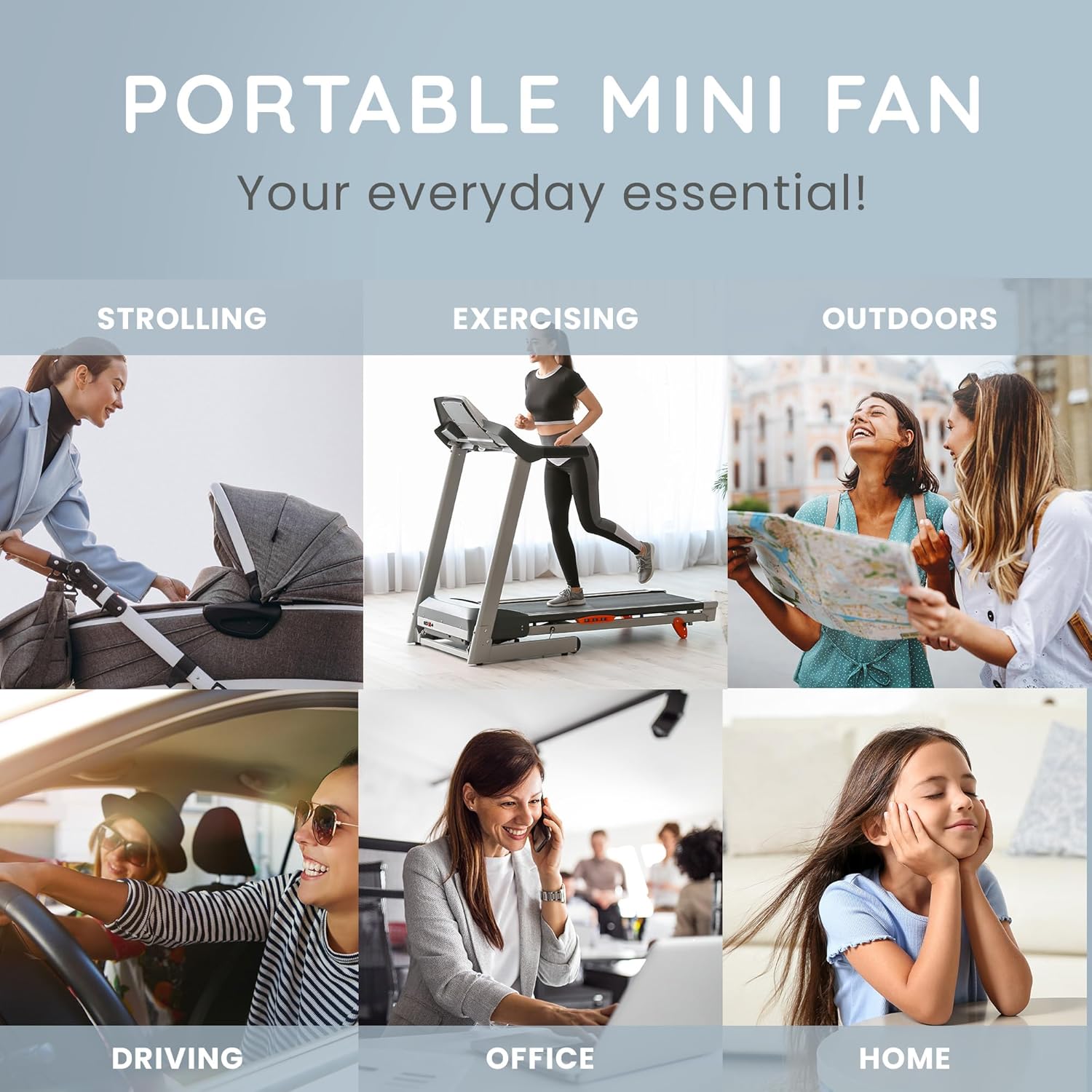 Generise Bladeless Neck Fans - 3 Speed, Foldable - 3 Colours