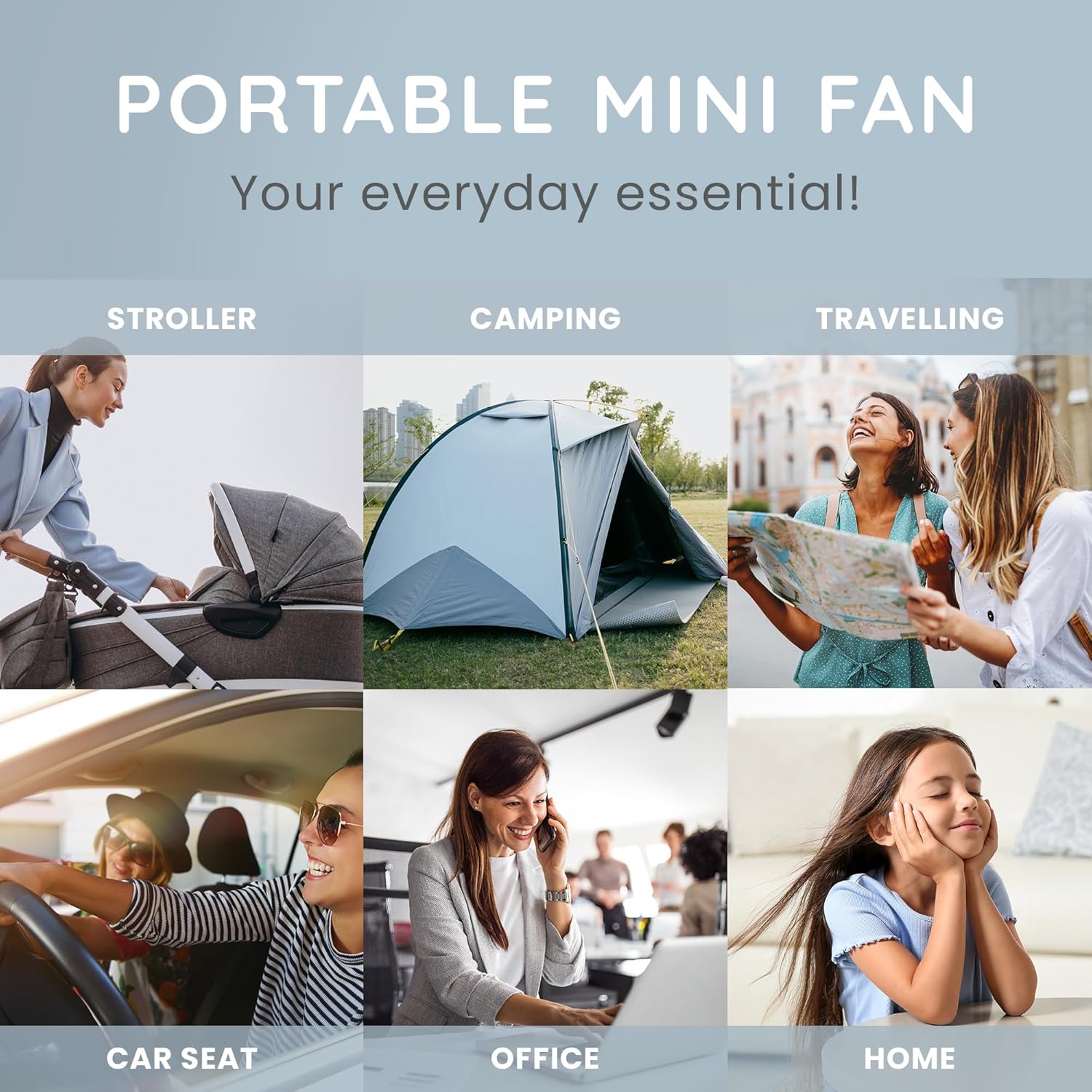 CUQOO Mini Handheld Fan – 800mAh, 3 Speeds & Portable!