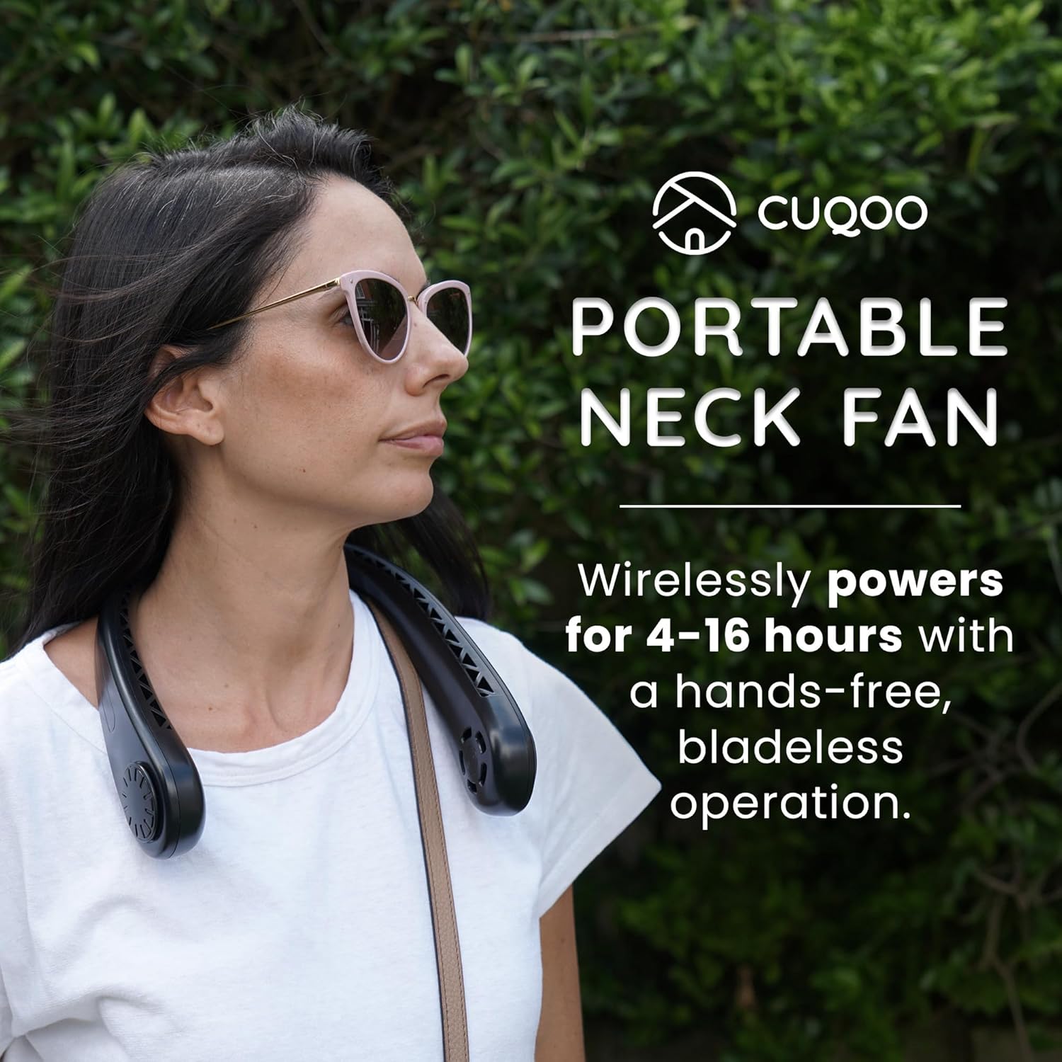 CUQOO Bladeless Neck Fan – 3 Speeds, Foldable, 3 Colours