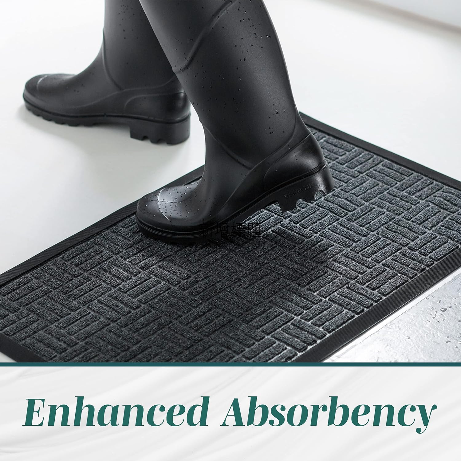 Generise Front Door Mats 2-Piece Set 29.5x17" Grey