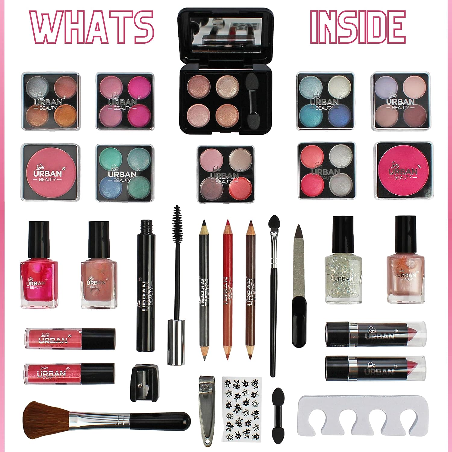 LUB Love Urban Beauty Vegan 60 Piece Dazzling Vanity Case