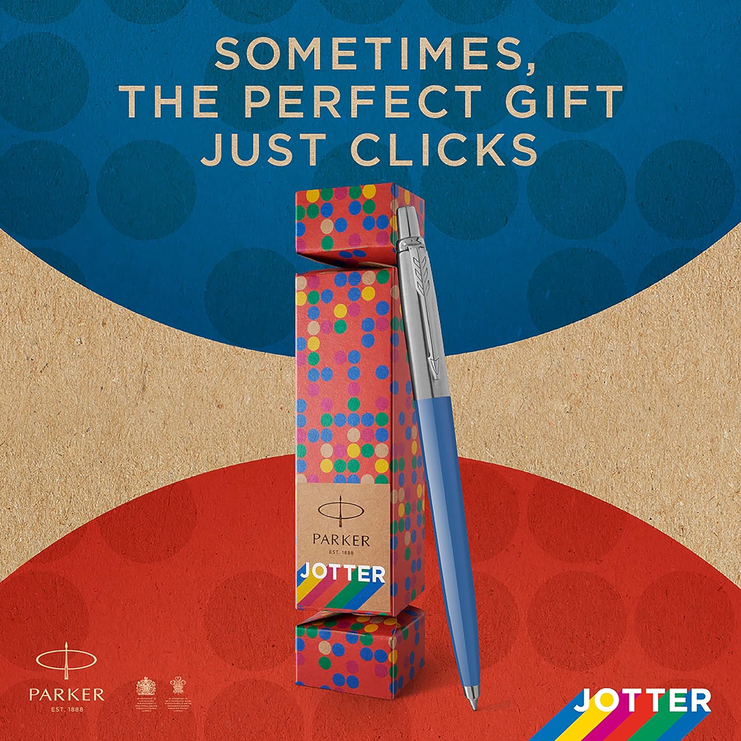 Parker Jotter Originals Christmas Cracker | Refillable Ballpoint Pen Christmas Gift - Blue Denim Finish
