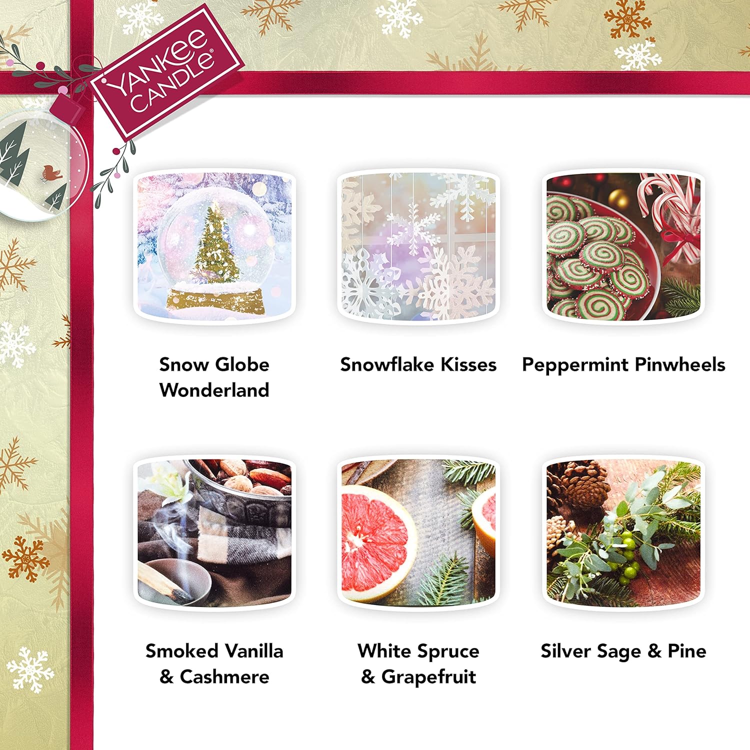 Yankee Candle Gift Set | 6 Scented Filled Votive Candles | Snow Globe Wonderland Collection