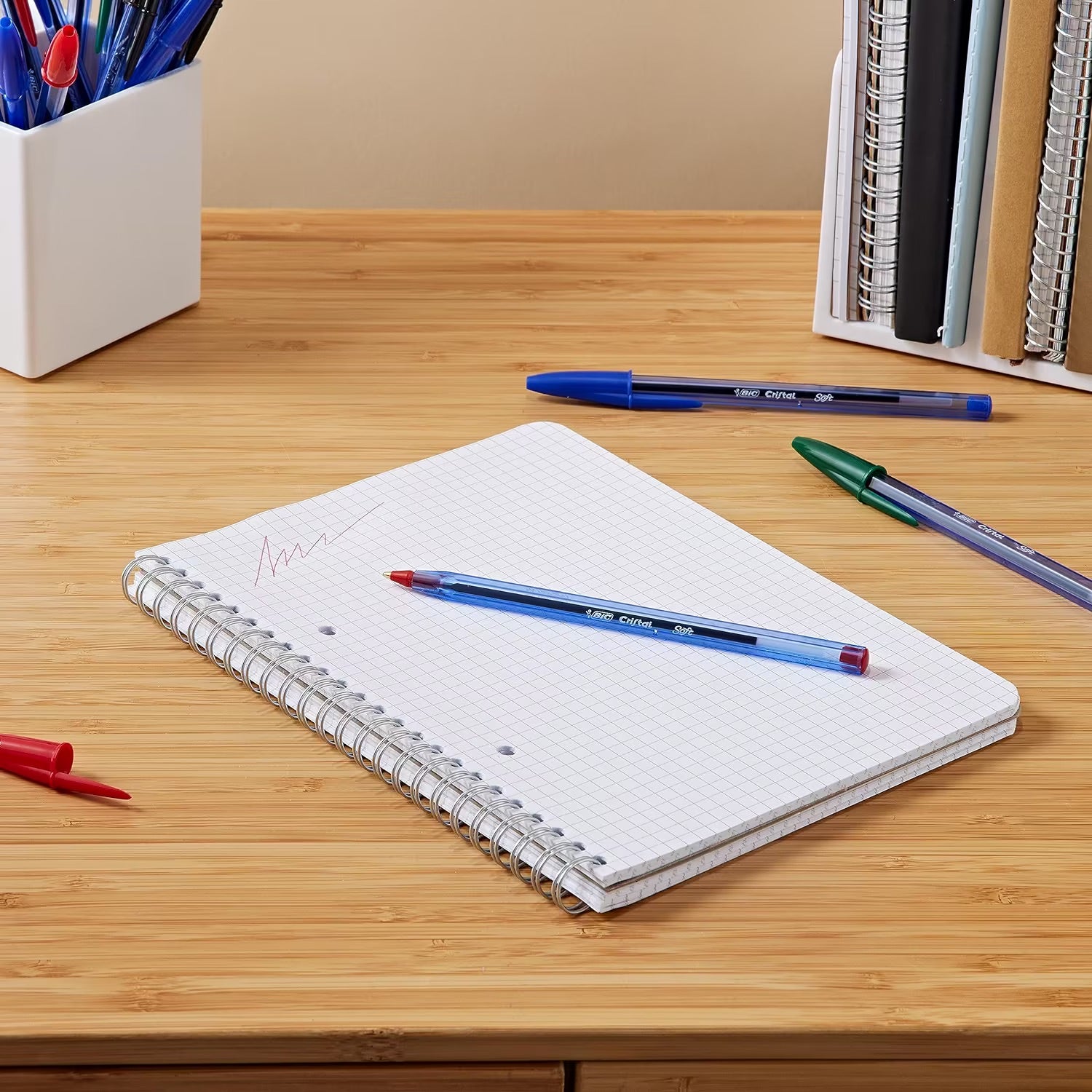 Bic Cristal Soft Ballpoint Pens Medium Tip (1.2 mm) Assorted Colours, Pack of 15 + 5,Black / Blue / Red / Green