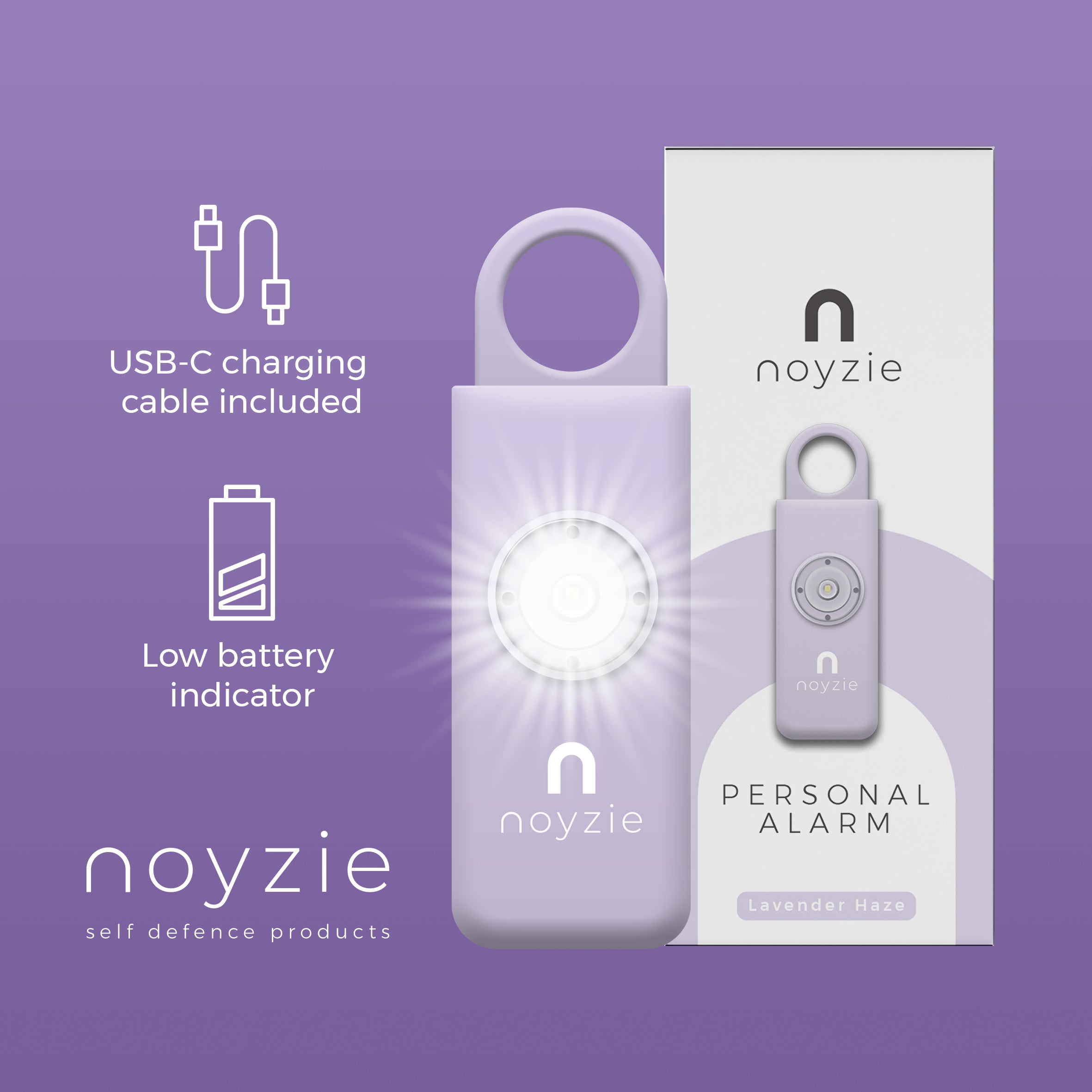 Noyzie PLUS Rechargeable 130db Personal Safety Alarm