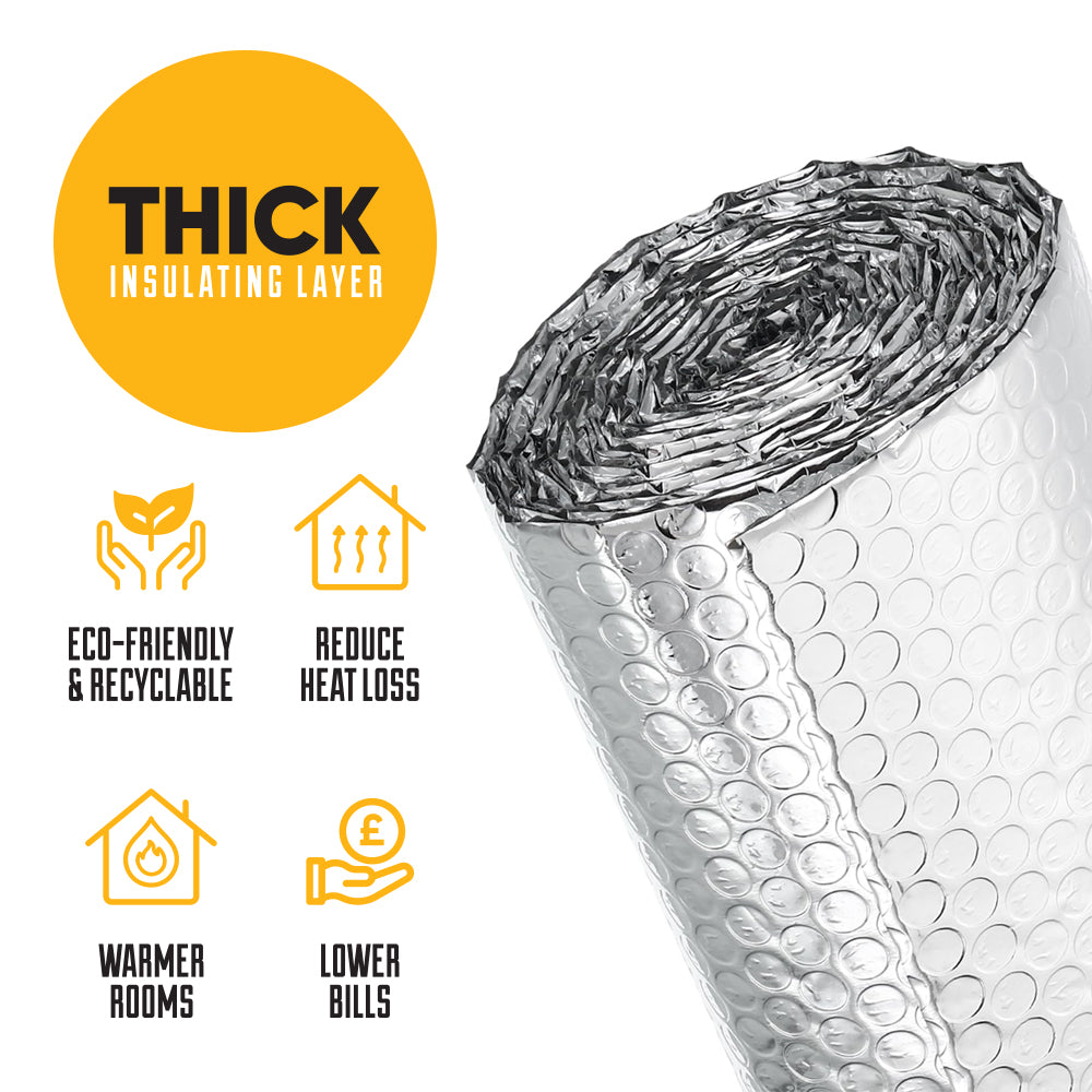 Generise Eco Reflective Radiator Foil – 5m x 60cm, Energy-Saving with 36 Adhesive Stickers