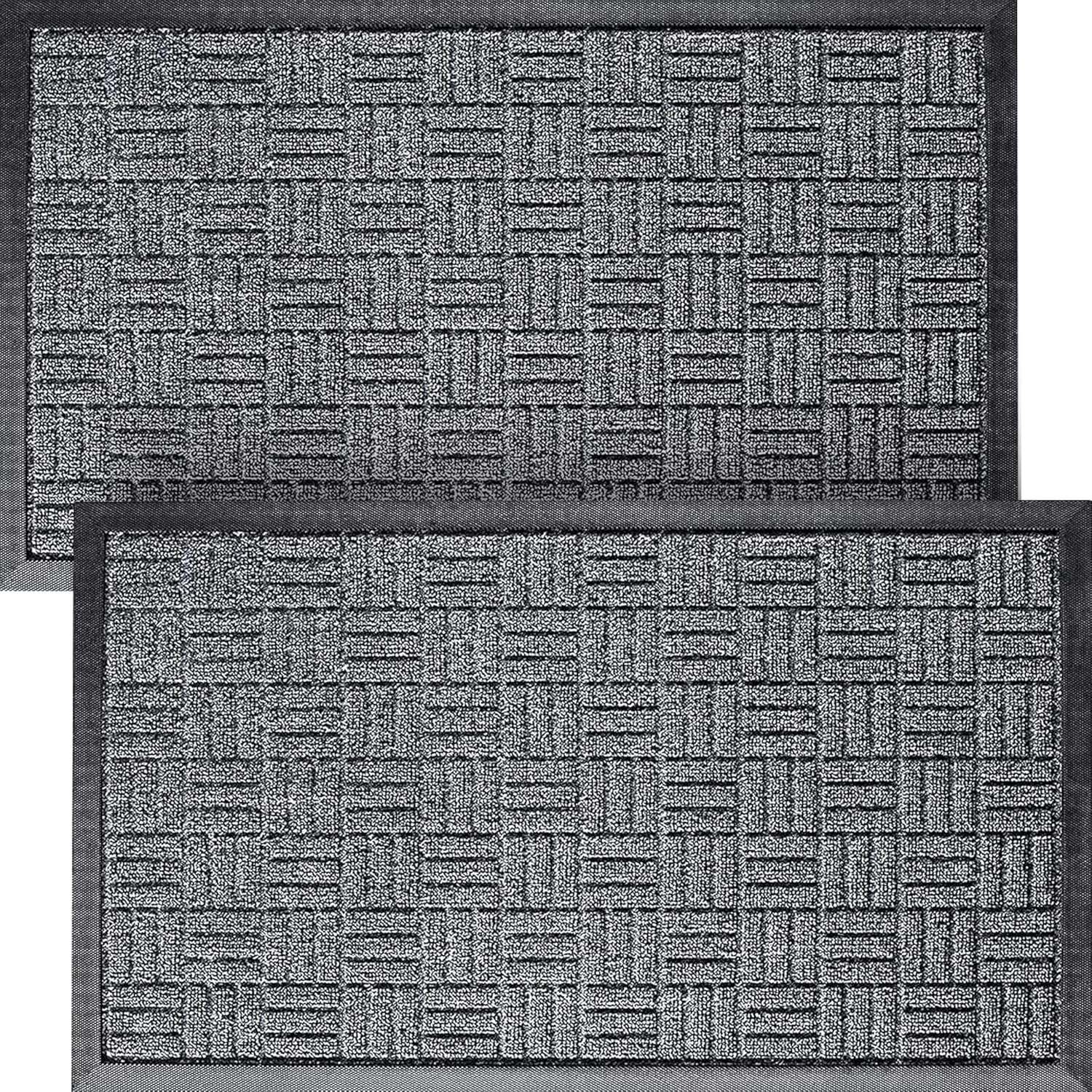 Generise Front Door Mats 2-Piece Set 29.5x17" Grey