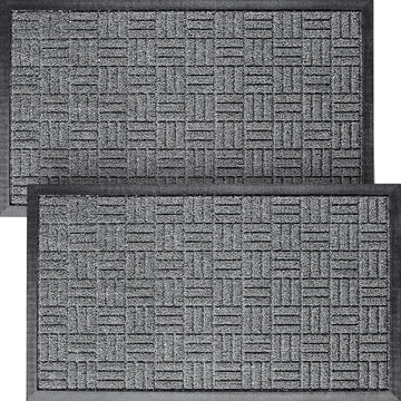 Generise Front Door Mats 2-Piece Set 29.5x17" Grey