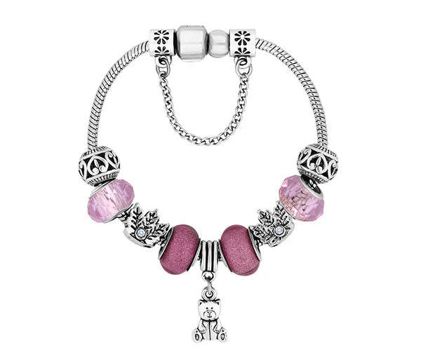 Diamond Style London - Ava Bracelet in Dusty Pink - Small Size (Item code: Avabrapinksml)