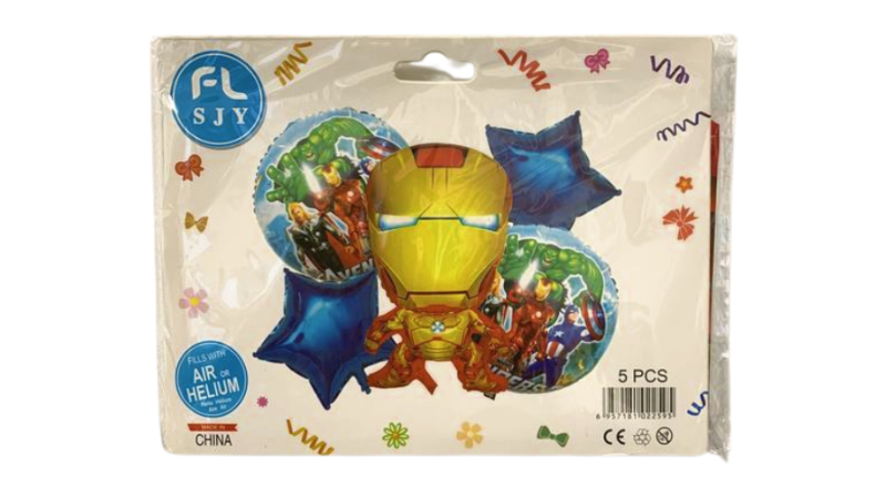 5 Piece Happy Birthday Cartoon Character Balloons – Large, Vibrant & Fun