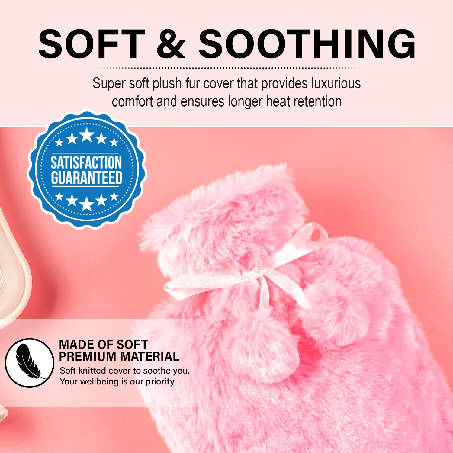 Generise 2L Hot Water Bottle with Plush Cover – Extra Warm & Safe